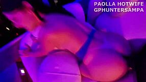 paolla hotwife screams as masked stud doggystyles her big black cock craving ass