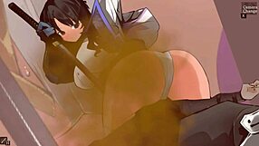 Samurai Mistress Dominates with FARTING Femdom Cartoon Plaything Torment