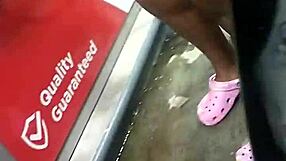 What happens when wife flashes pussy in public outdoors?