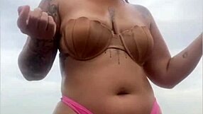 Hey show me if that cock's really hard poking out your bermuda shorts on the beach!