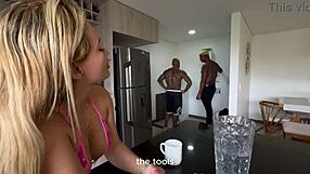 blonde milf latina karen sleent casts blacked bbc interracial trio creampie with dree