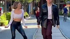 Watch This Sexy Blonde Shake Her Tight Leggings in Wild Dance Fever!