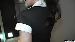 japanese stepmom sneaks pounding from daughter's boyfriend while husband spies