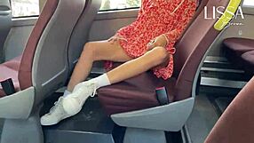 Hot latina exhibitionist flashes dress panties small tits masturbates wet pussy on public bus