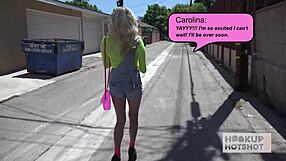 Carolina Sweets' Pretty Blonde Holes Gape from One Monster Cock's Rough Face Fuck and Ride