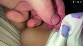 Close up polishing girlfriend's juicy swollen clit