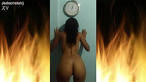 Jade gulps deep throat cock