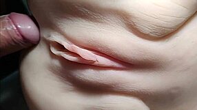 ever wonder how that tight shaved pussy takes double penetration toys up close?