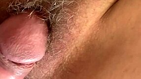 Ultra close-up slowmo hairy pussy hammered by monster cock