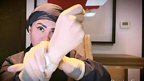 NURSE'S LATEX GLOVES TEASE PATIENT IN HOSPITAL FETISH ASMR!
