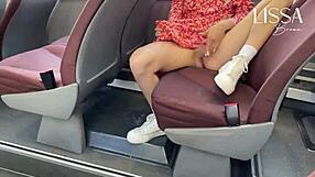 Hot latina exhibitionist flashes dress panties small tits masturbates wet pussy on public bus