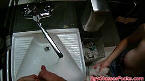 european beauty pulled then fucked hard in restroom