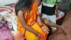 indian guy bends over bengali stepmom's big ass for kitchen doggystyle fuck