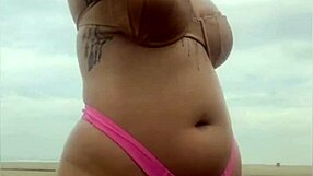 Hey show me if that cock's really hard poking out your bermuda shorts on the beach!