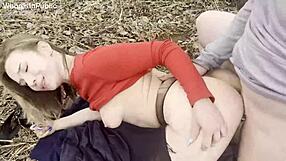 Cute Girlfriend Takes Rough Public Outdoor Anal Pounding Deep