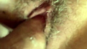 Ultra close-up slowmo hairy pussy hammered by monster cock