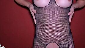 big natural tits japanese milf in fishnets oils cock on pussy lips