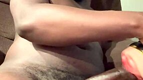 Amateur black teen's tight pussy grips my throbbing monster cock during hardcore massage fuck