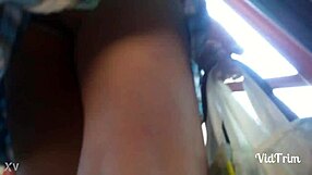 sexy upskirt tease reveals minsk girl's wet panties