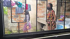 Housewives turn laundry day into wild homemade slut fucking!