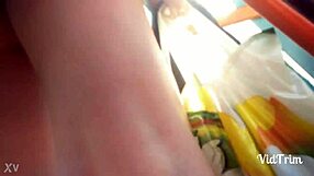 sexy upskirt tease reveals minsk girl's wet panties