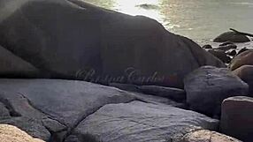 filming my cuck's bareback beach fuck fetish with stranger's big cock as he watches horny