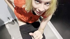 wanna see this cute blonde get risky rough fucked in public toilet for cash??