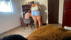 Hot office worker bends over for rough bareback pounding at work