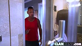 clan girl rubs horny pussy on toilet until stepdad walks in