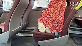 Hot latina exhibitionist flashes dress panties small tits masturbates wet pussy on public bus