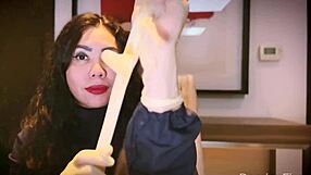 NURSE'S LATEX GLOVES TEASE PATIENT IN HOSPITAL FETISH ASMR!