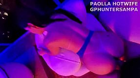 paolla hotwife screams as masked stud doggystyles her big black cock craving ass