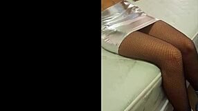 Check out my total silver fishnets on these sexy heels!
