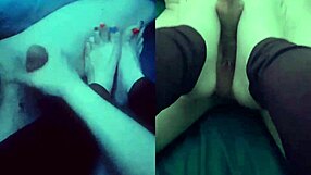 Stepmother's Barefoot Hands Feet Stroke Cock Multi-Screen