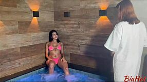 i called my hot amateur friend for a jacuzzi bath and we rubbed our wet pussies till we came hard