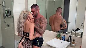 Slut Sucks Big Cock Deep Then Rides to Creampie in Every Room!