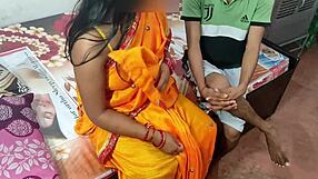 indian guy bends over bengali stepmom's big ass for kitchen doggystyle fuck