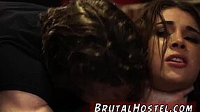 extremely hot babe dominates young tourist felicity feline in extreme bdsm sex