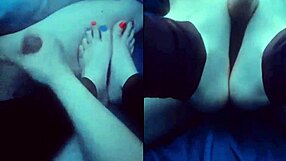 Stepmother's Barefoot Hands Feet Stroke Cock Multi-Screen