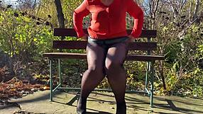 Stepmom fingers pantyhose pussy