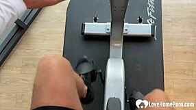 Brunette Gym Pickup Sucks Friend's Big Cock Deep Before Hardcore Toilet Penetration.