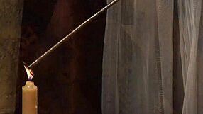 lesbian mistress punishes bound big ass slave in bathtub with domination and ties