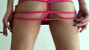 slut shakes narrow ass in pink dress gets clothes ripped