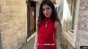 Skinny girl seduces stranger fucks hotel vacation