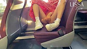 Hot latina exhibitionist flashes dress panties small tits masturbates wet pussy on public bus