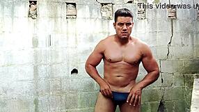 Yuri Gaucho Bodybuilder Strokes Muscular Cock to Massive Cumload