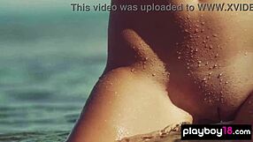 shy teen katrine pirs slips bikini off outdoors feeling free