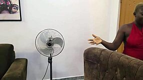 Ebony fat agent gets banged doggystyle by monster cock