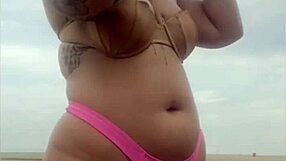 Hey show me if that cock's really hard poking out your bermuda shorts on the beach!