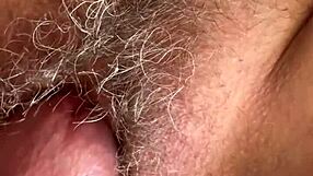 Ultra close-up slowmo hairy pussy hammered by monster cock